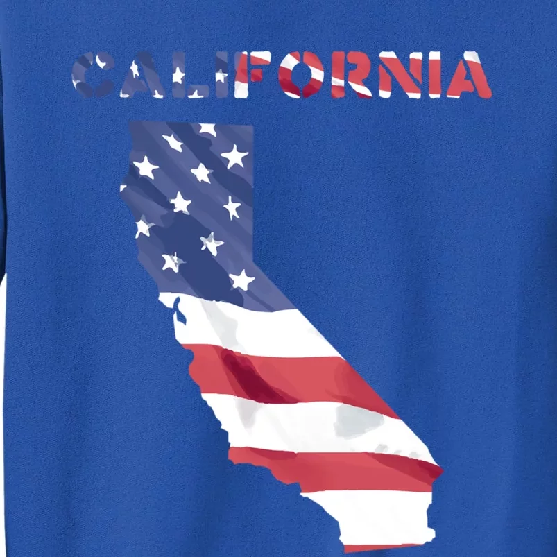 California United States America Patriotic Usa Flag Pride Gift Tall Sweatshirt