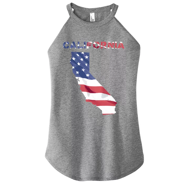 California United States America Patriotic Usa Flag Pride Gift Women’s Perfect Tri Rocker Tank