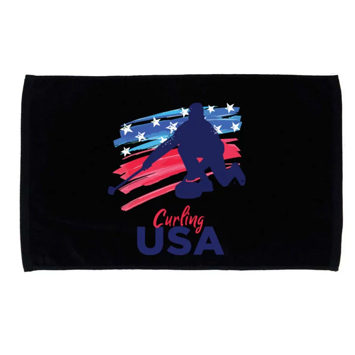 Curling USA Support The USA Flag Curl Clean Microfiber Hand Towel