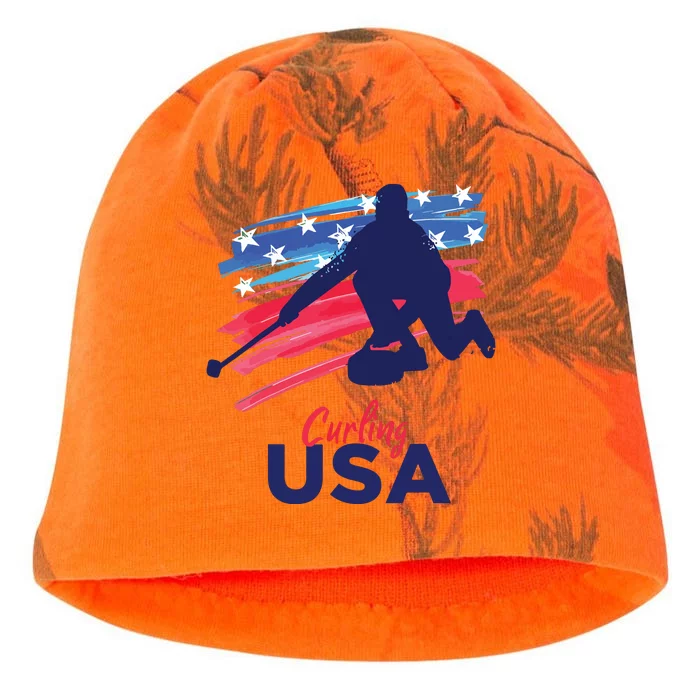 Curling USA Support The USA Flag Curl Clean Kati - Camo Knit Beanie