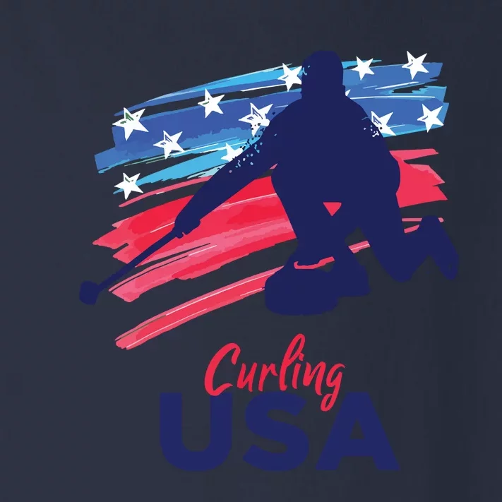 Curling USA Support The USA Flag Curl Clean Toddler Long Sleeve Shirt