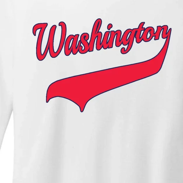 College University Style Washington National Baseball Sport Womens CVC Long Sleeve Shirt