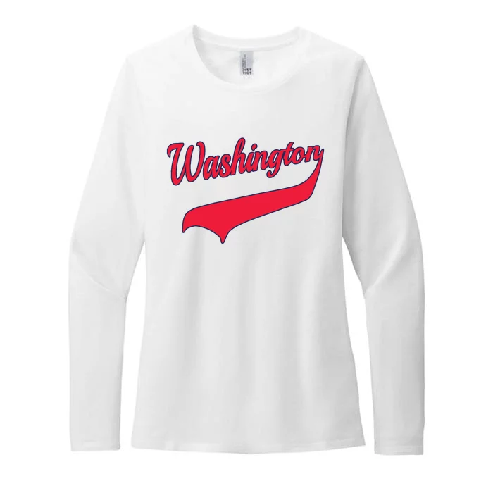 College University Style Washington National Baseball Sport Womens CVC Long Sleeve Shirt