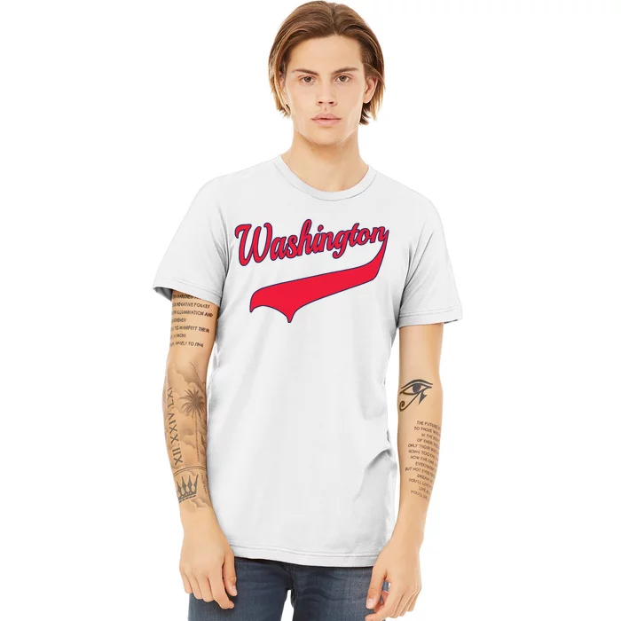 College University Style Washington National Baseball Sport Premium T-Shirt