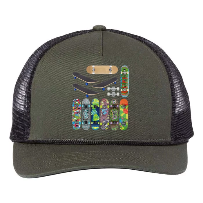 Cool Unique Skateboards Design Mash Up Retro Rope Trucker Hat Cap