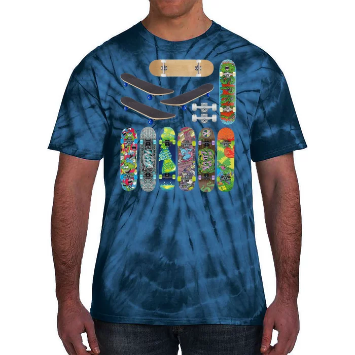 Cool Unique Skateboards Design Mash Up Tie-Dye T-Shirt