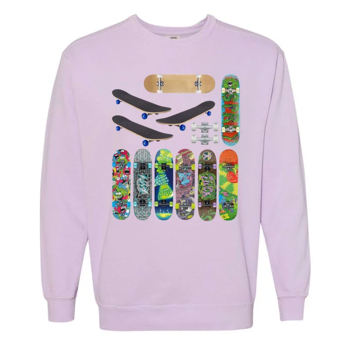 Cool Unique Skateboards Design Mash Up Garment-Dyed Sweatshirt