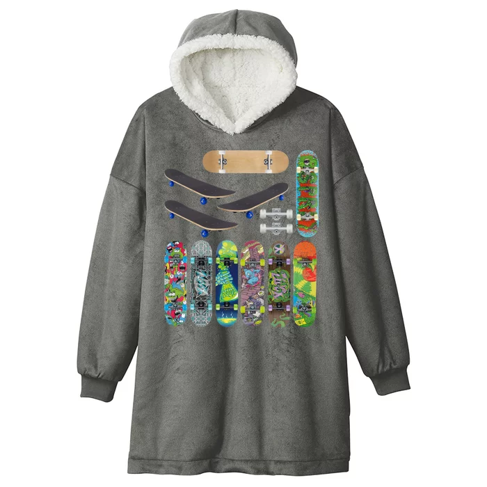 Cool Unique Skateboards Design Mash Up Hooded Wearable Blanket