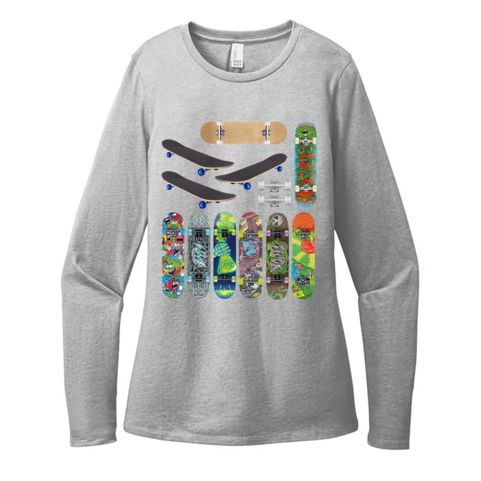 Cool Unique Skateboards Design Mash Up Womens CVC Long Sleeve Shirt