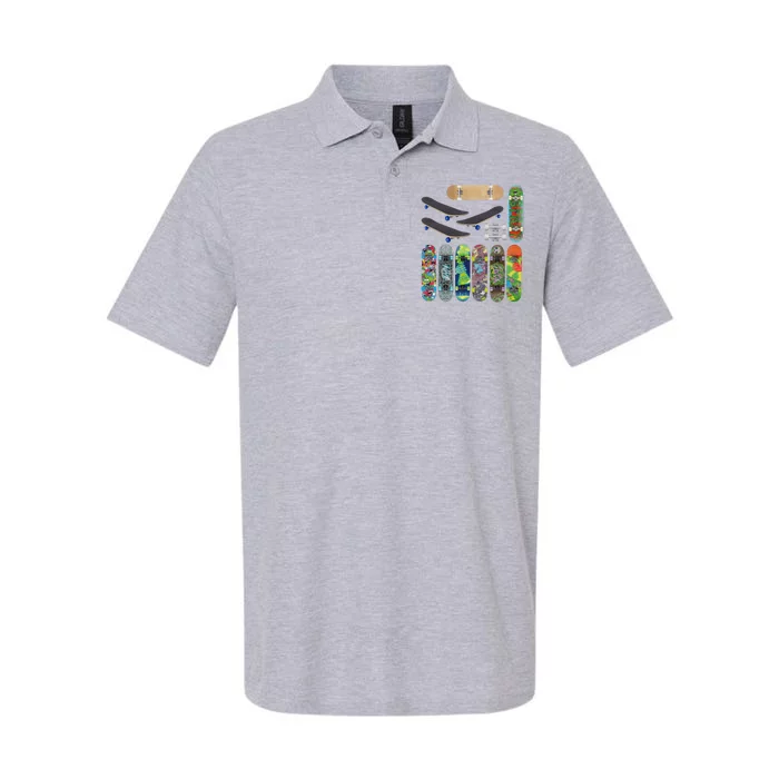 Cool Unique Skateboards Design Mash Up Softstyle Adult Sport Polo