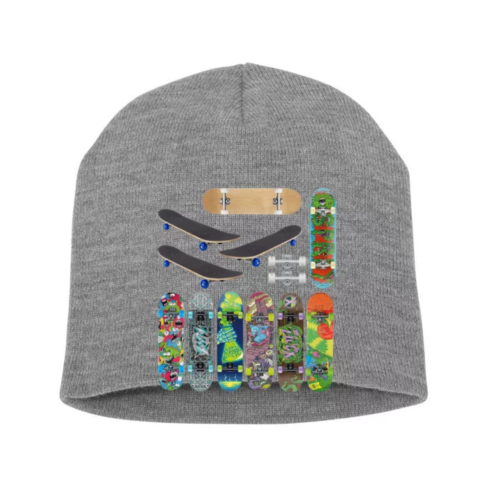 Cool Unique Skateboards Design Mash Up Short Acrylic Beanie