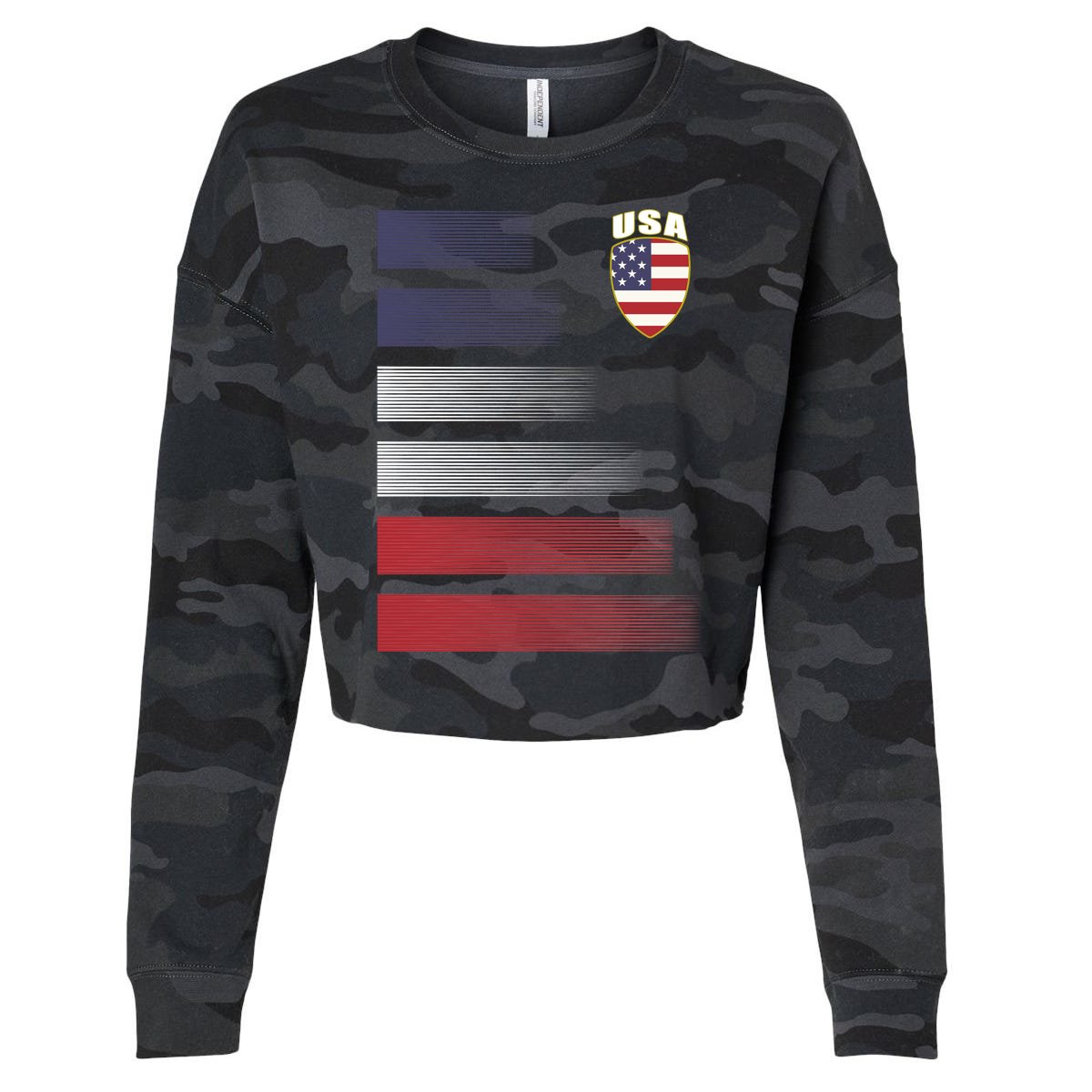 Teeshirtpalace Cool USA Soccer Jersey Stripes Kids Long Sleeve Shirt