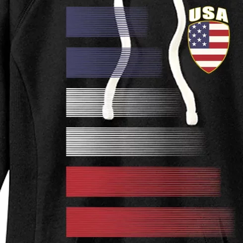 Cool USA Soccer Jersey Stripes Women's Fleece Hoodie