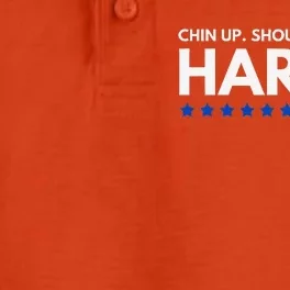 Chin Up Shoulders Back Kamala Harris 2024 Design Dry Zone Grid Performance Polo