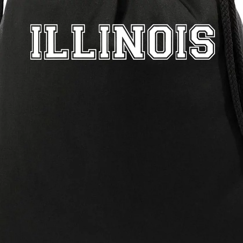 College University Style Illinois Sports Fan Gift Drawstring Bag