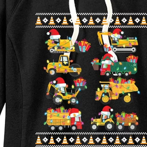 Christmas Ugly Sweater Truck Construction Crew Gift Women's Fleece Hoodie