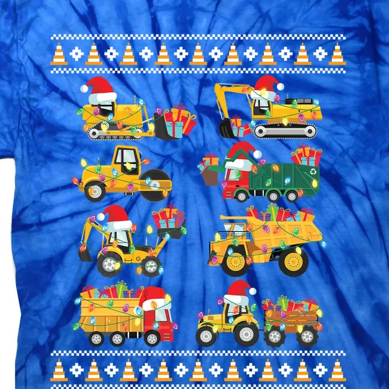 Christmas Ugly Sweater Truck Construction Crew Gift Tie-Dye T-Shirt