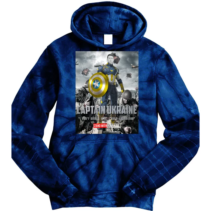 Captain Ukraine Stand With Zelenskyy I Dont Need A Ride Ammo Army Tie Dye Hoodie