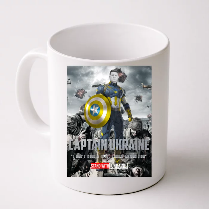 Captain Ukraine Stand With Zelenskyy I Dont Need A Ride Ammo Army Front & Back Coffee Mug