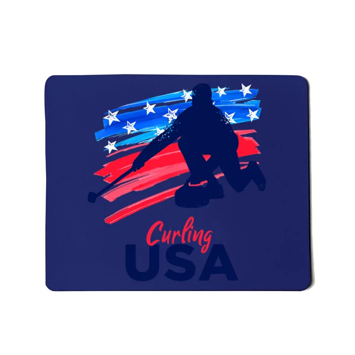 Curling USA Support The Team USA Flag Curl Clean Mousepad