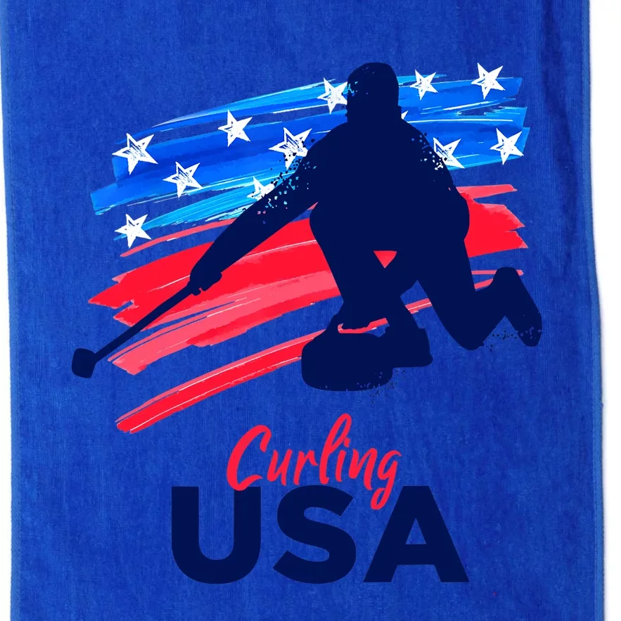 Curling USA Support The Team USA Flag Curl Clean Platinum Collection Golf Towel