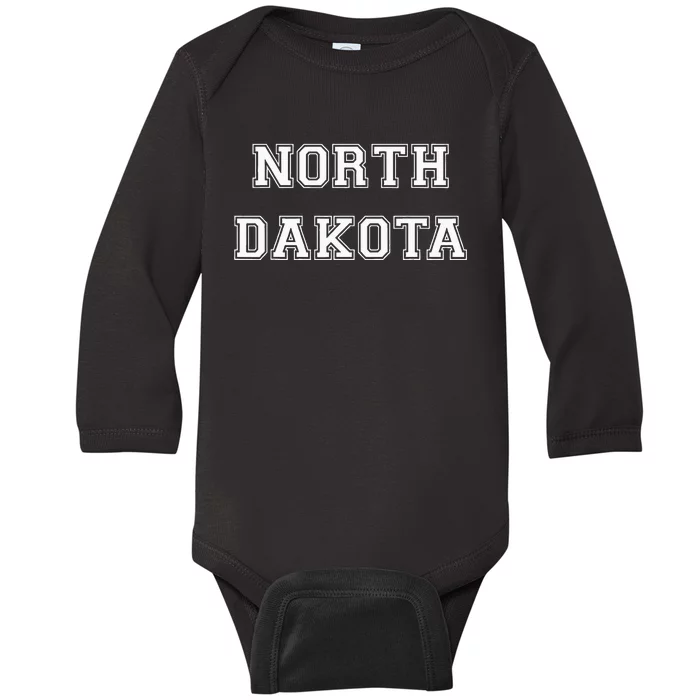 College University Style North Dakota Sports Fan Gift Baby Long Sleeve Bodysuit