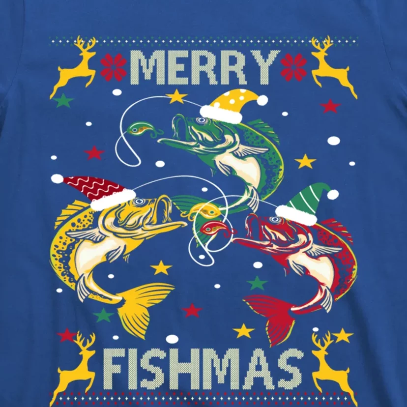 Christmas Ugly Sweater Merry Fishmas Funny Angler Gift T-Shirt