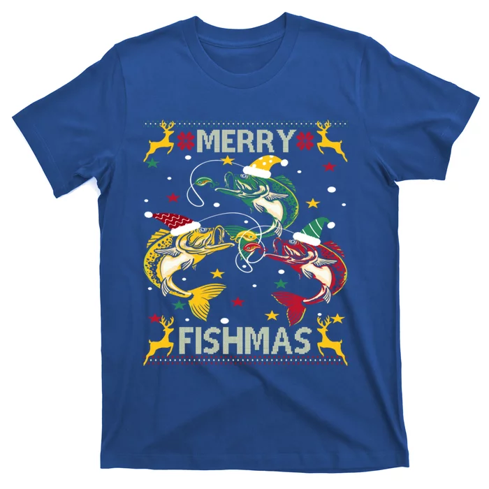 Christmas Ugly Sweater Merry Fishmas Funny Angler Gift T-Shirt