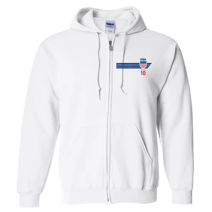 Cool USA Stars Stripes Patriotism US Soccer Fan Jersey Full Zip Hoodie