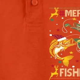 Christmas Ugly Sweater Merry Fishmas Funny Angler Meaningful Gift Dry Zone Grid Performance Polo