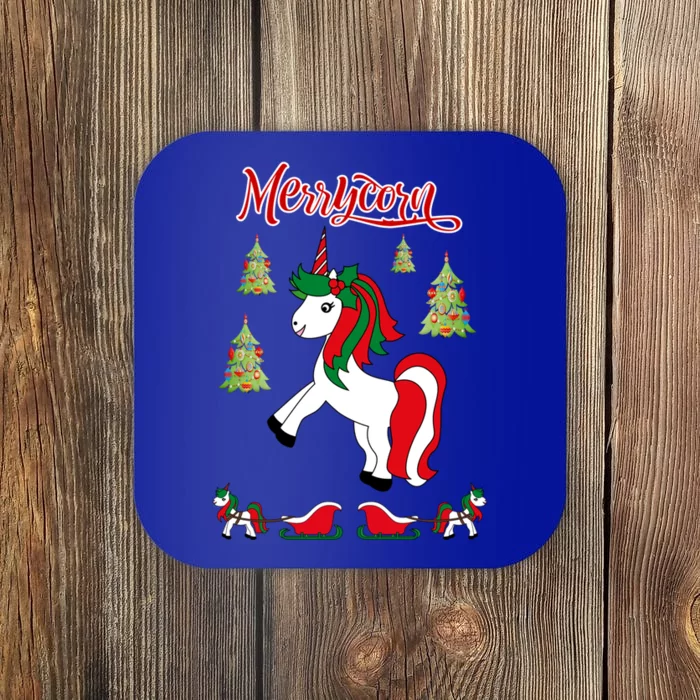 Christmas Unicorn Sweater Merrycorn Unicorn Lovers Xmas Gift Cool Gift Coaster