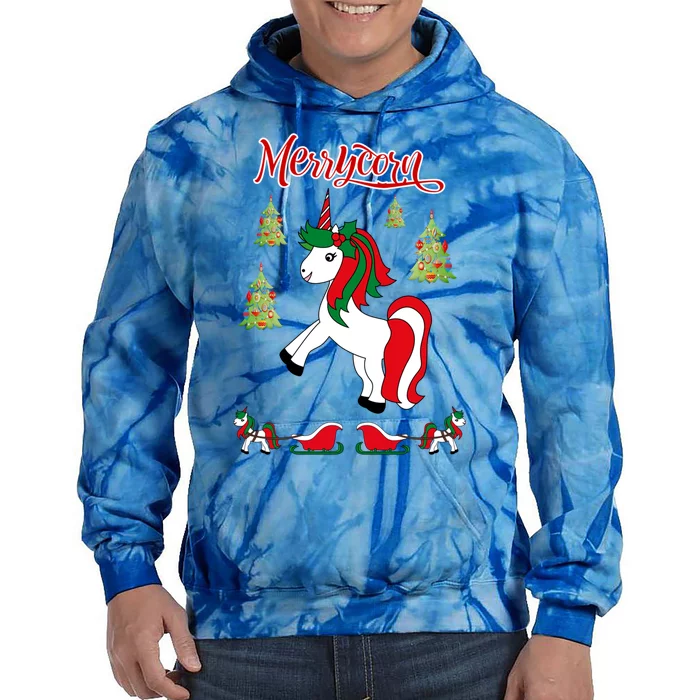 Christmas Unicorn Sweater Merrycorn Unicorn Lovers Xmas Gift Cool Gift Tie Dye Hoodie