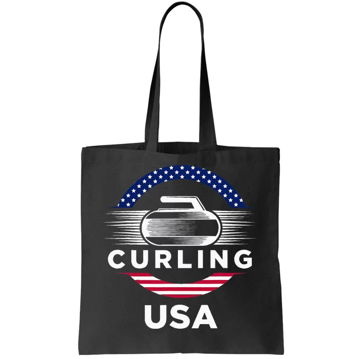 Curling Usa Support Flag Curl Clean Tote Bag