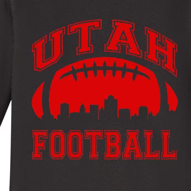 College University Style Utah Football Sports Gift Baby Long Sleeve Bodysuit