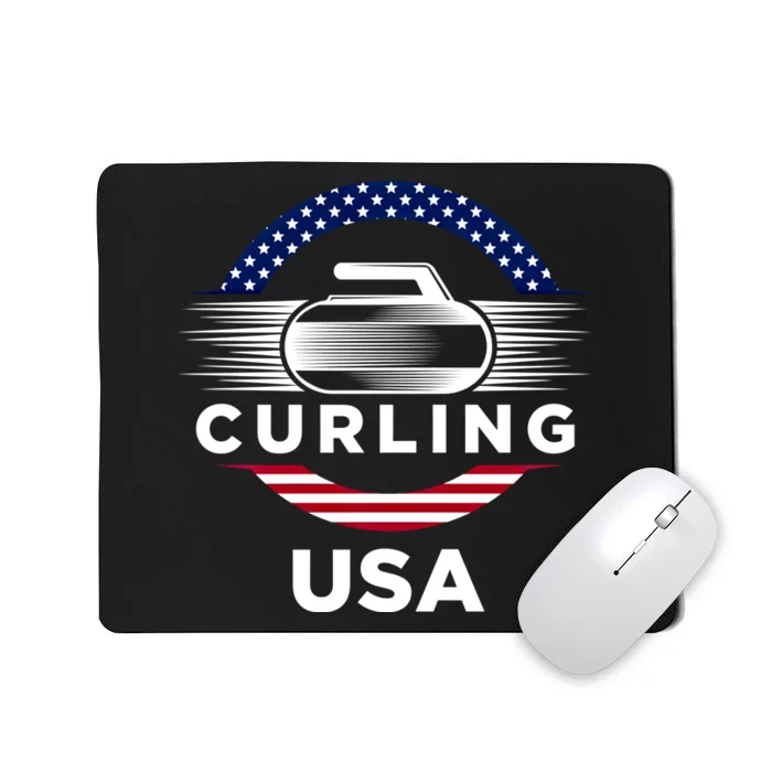 Curling Usa Support The Team Gift Usa Flag Curl Clean Cool Gift Mousepad