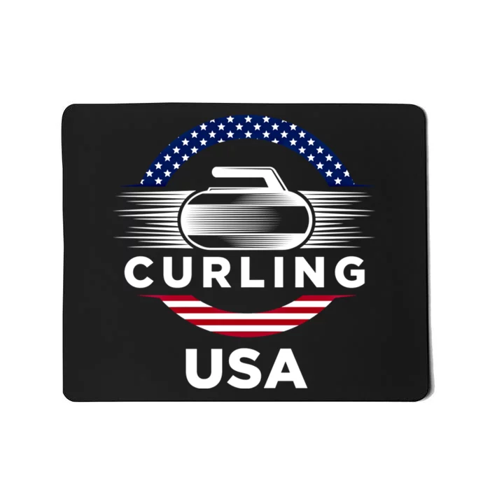 Curling Usa Support The Team Gift Usa Flag Curl Clean Cool Gift Mousepad