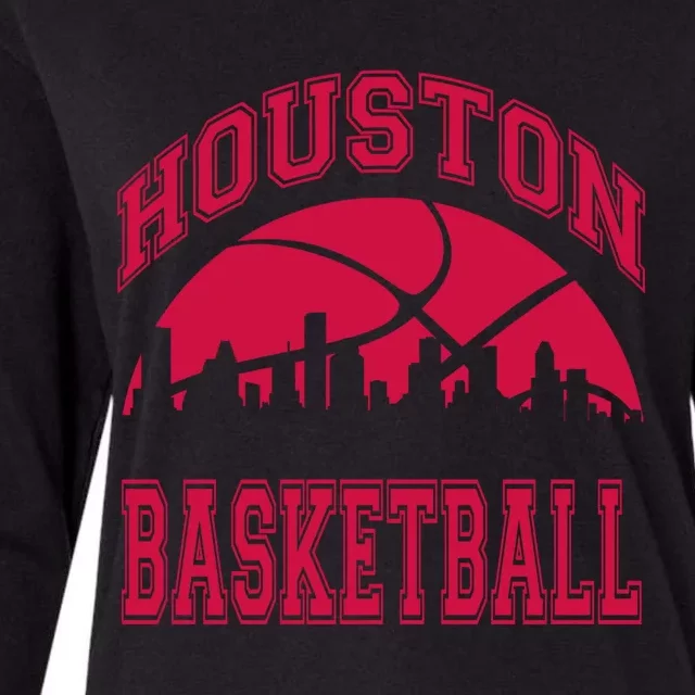 College University style Houston Texas Basketball Sports Fan Womens Cotton Relaxed Long Sleeve T-Shirt