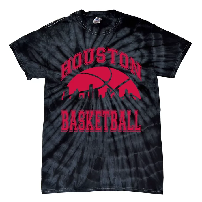 College University style Houston Texas Basketball Sports Fan Tie-Dye T-Shirt