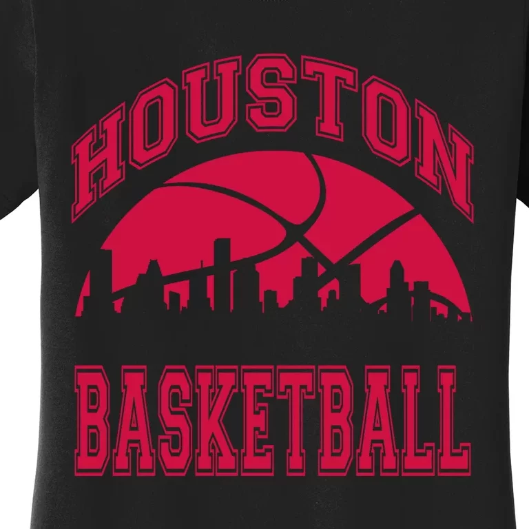 College University style Houston Texas Basketball Sports Fan Women's T-Shirt