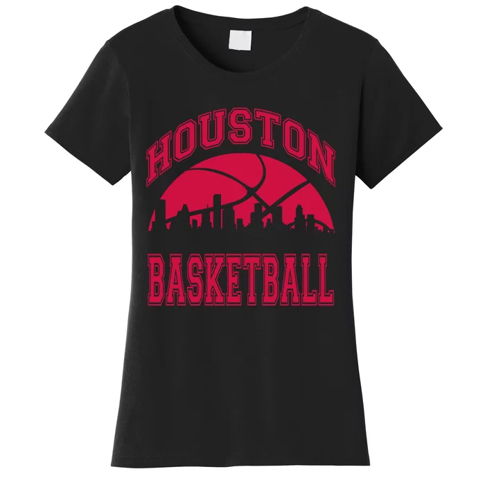 College University style Houston Texas Basketball Sports Fan Women's T-Shirt