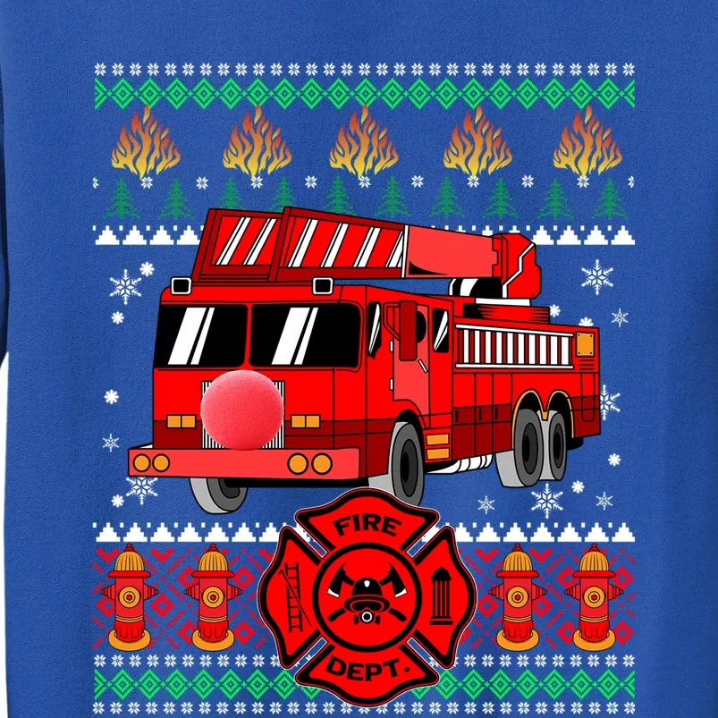 Christmas Ugly Sweater Firefighter Firetruck Christmas Gift Sweatshirt