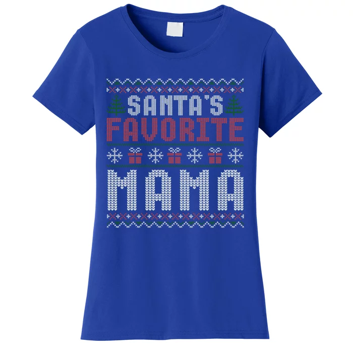 Christmas Ugly Sweater Funny Santa Claus Mama Cute Gift Women's T-Shirt