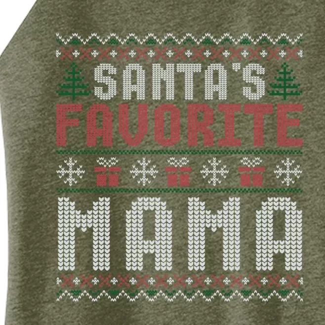 Christmas Ugly Sweater Funny Santa Claus Mama Cute Gift Women’s Perfect Tri Rocker Tank