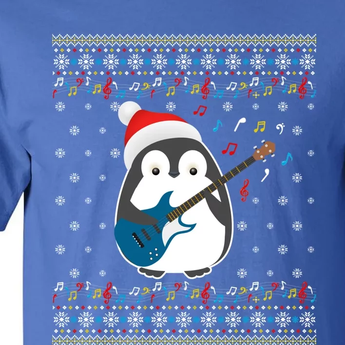 Christmas Ugly Sweater Xmas Family Matching Penguin Guitar Meaningful Gift Tall T-Shirt