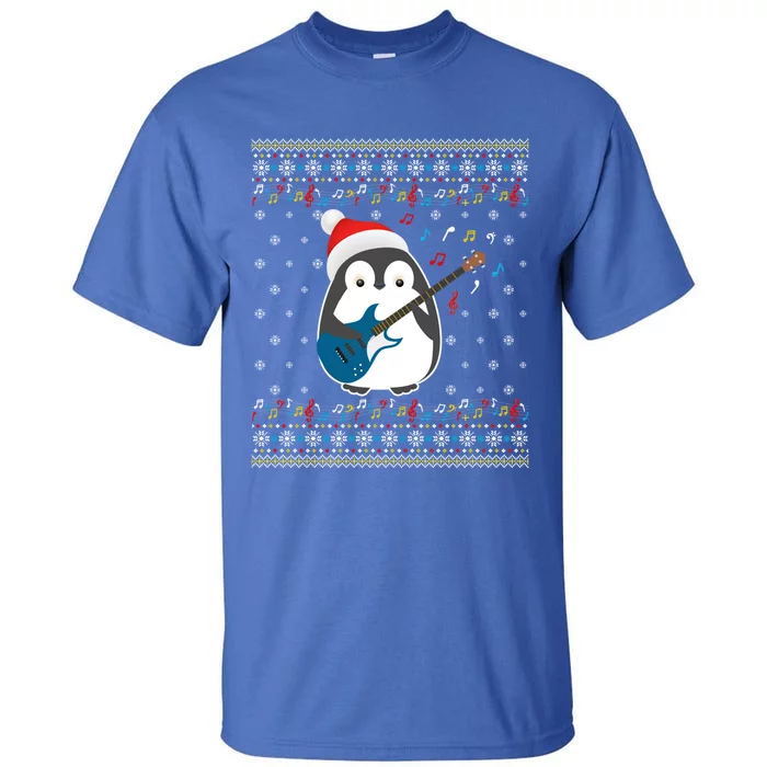 Christmas Ugly Sweater Xmas Family Matching Penguin Guitar Meaningful Gift Tall T-Shirt