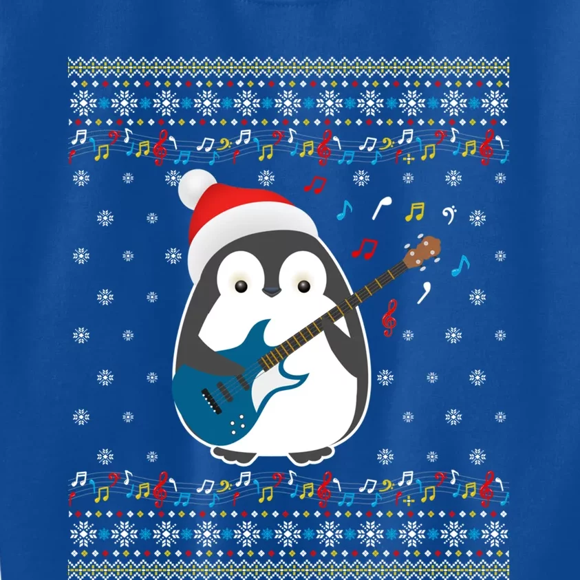 Christmas Ugly Sweater Xmas Family Matching Penguin Guitar Meaningful Gift Kids Sweatshirt