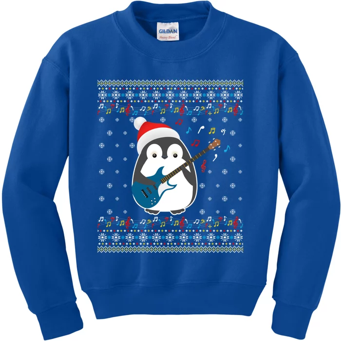 Christmas Ugly Sweater Xmas Family Matching Penguin Guitar Meaningful Gift Kids Sweatshirt