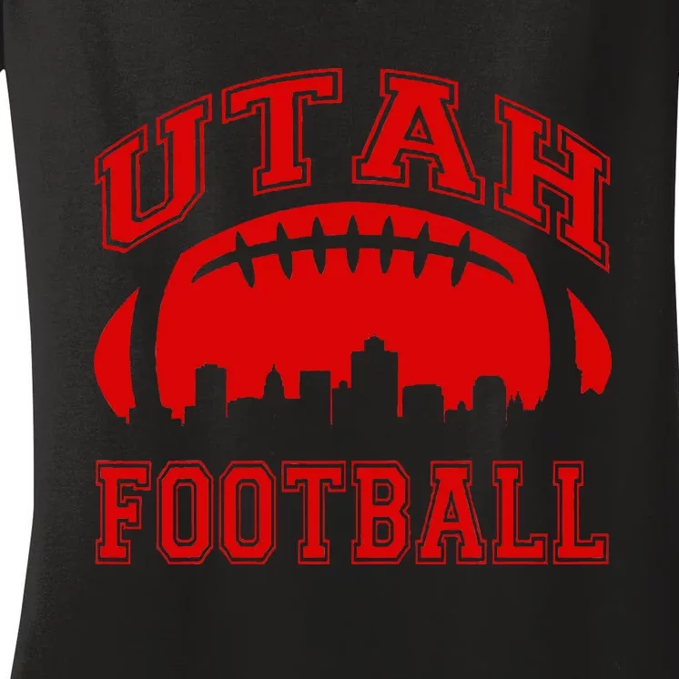 College University style Utah Football Sports Gift Women's V-Neck T-Shirt