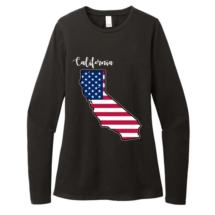 California United States Map Womens CVC Long Sleeve Shirt