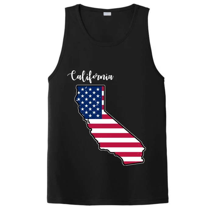 California United States Map Performance Tank